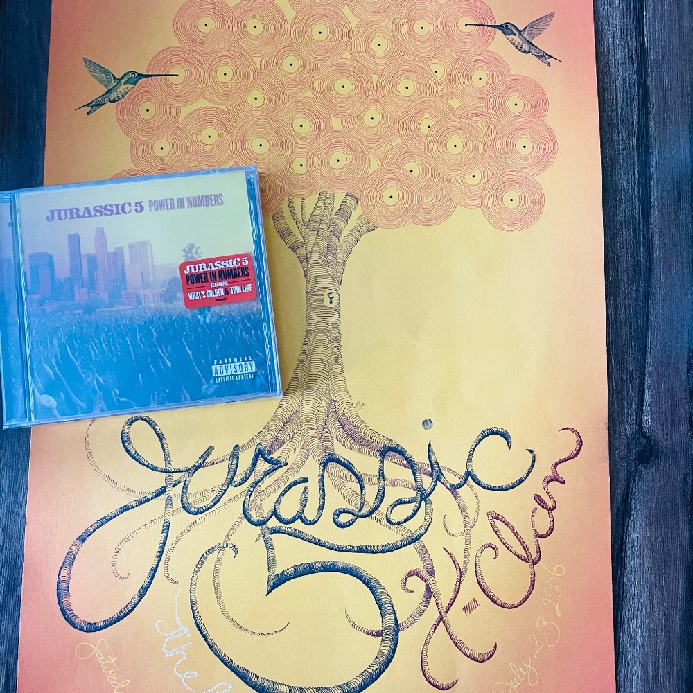 Jurassic 5 Power In Numbers (unsealed) CD & Official (Rare) Concert Poster